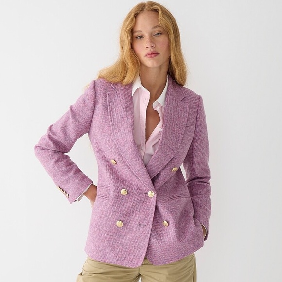 J. Crew Jackets & Blazers - New! J. Crew Bristol Blazer Lilac Herringbone 100% Wool Purple Pink Sz 12 Petite